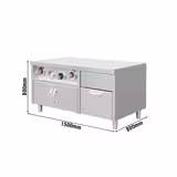 Underrede för dryckesdispenser med bägardispensrar och isfack - 1 låda - AISI 304 - 1500x800x800 mm