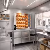 Commercial Gas Chicken Rotisserie Oven – 4-Spit 20-Chicken Capacity - 18.8 kW - Black - Glass Doors