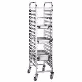 Tray Trolley ECO – 16 Tier - GN 1/1 - AISI 304 Stainless Steel - Braked Castors