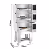 (3 Units) Commercial Electric Conveyor Oven – 980 x 1300 mm – Touch Control – 400 mm Belt Width – incl. Stand