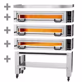 Four à pizza électrique Power - 6+6+6x 34 cm - Numérique - incl. hotte & support