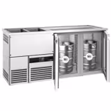 Comptoir de bar réfrigéré PREMIUM - 1950x700mm - 2 portes vitrées