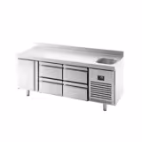 Koelwerkbank PREMIUM PLUS - 1960x600mm - 385 liter - met 1 deur - met 4 lades - opstand