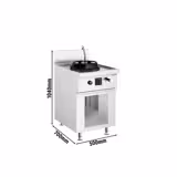 Cucina wok a gas - 15,0kW - 1 fuoco - con 1 rubinetto acqua