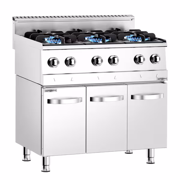Fourneau à gaz – 19,5 kW – 6 brûleurs – avec soubassement