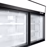 Supermarkt-Wandvrieskast - 1454mm - 232 liter - van -22 tot -18 °C - met 2 glazen draaideuren & 4 schappen - incl. diepvrieseiland - zwart