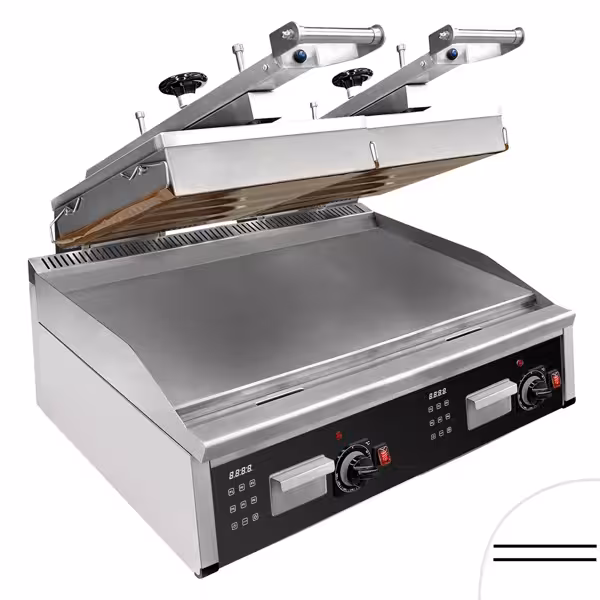 Commercial High-Speed Twin Panini Contact Grill - Auto-Lift - Digital Display - 12 kW 400V