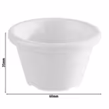 (12 stycken) Dipsskål - PET - 40 ml - Ø 60 mm - Vit