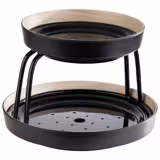 (6 pcs) Bowl - FRIDA - Melamine - 2-piece set - round - Ø 255mm - Depth: 60mm - Black & Beige