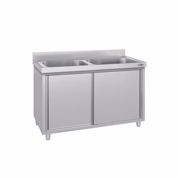 Commercial Sink Cabinet ECO - 1600x600mm - with 2 bowls centre