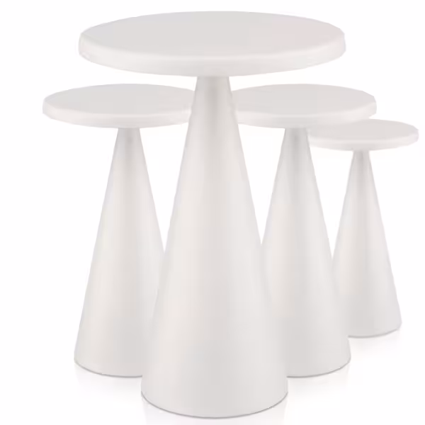 (4 stuks) Tafellamp - CONE - oplaadbaar - draadloos - IP54 - dimbaar in 3 standen - Ø130mm - Whisper White