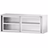 Edelstahl Wandhängeschrank - 2000x400mm - mit Glasschiebetür - 800mm hoch