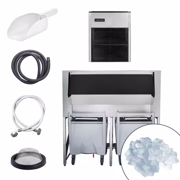 Ice Maker - Nugget Ice - 335 kg / 24 h - incl. Ice Storage Bin and Transport Trolley