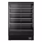 Supermarkt-Wandkoelmeubel - 1320mm - 595 liter - met 2 glazen schuifdeuren & 4 schappen - zwart