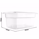 (6 pcs) Polycarbonate Container GN 1/4 - Clear - 3.7L - Depth: 150mm
