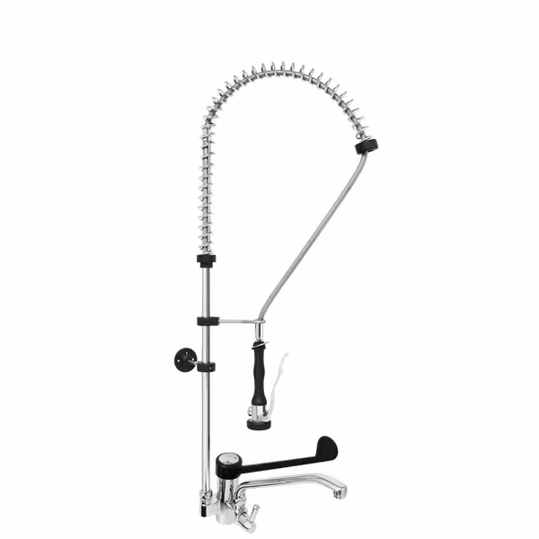 Enkel gat voorspoeldouche 3000 PREMIUM PLUS - met 1-gats monobloc, tafelmodel/werkbladmontage, zwanenhals, eengreeps, sproeier/handdouche, G1/2 - 1150mm