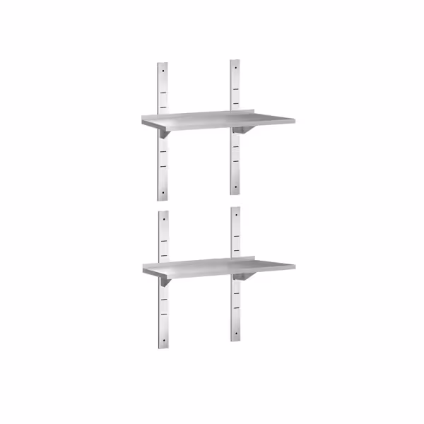 Dubbele RVS wandplank PREMIUM - 600x400mm
