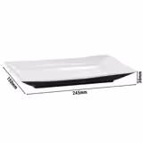 (6 pcs) Serving Tray - HALFTONE - Melamine - 245x150mm - Height: 30mm - Black/White