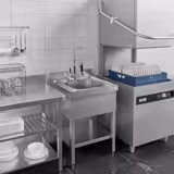 Plonge en inox ECO - 600x600mm - avec étagère basse - 1 bac au centre