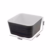 (6 pcs) Bowl - UNIVERSAL - Melamine - 0.6L - square - 130x130mm - Depth: 70mm - Brown