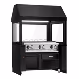 Commercial Toronto Gas BBQ Chargrill – 1500 mm - Matt Black - Glass Guard - LED-lit