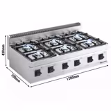 موقد غاز MARIO 700 - 1200x700x430mm - 36 kW - 6 شعلات