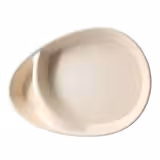 (60 pcs) Barquette réutilisable 2 compartiments - Bio-Compound - 275x200mm - forme goutte - Crème