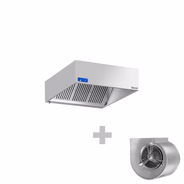 Afzuigkap doosmodel met ingebouwde motor - 1400mm - met toerentalregelaar, labyrintfilters & verlichting