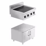 Induction hob - 14 kW - 4 hobs - incl. substructure with 2 doors