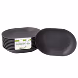 (60 kpl) Uudelleenkäytettävät välipalatarjottimet - 135x184mm - ovaali - harmaa