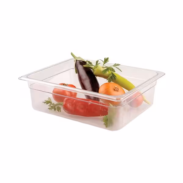 (12 stuks) Polycarbonaat GN-bak GN 1/2 - transparant - 8,9 liter - Diepte: 150mm