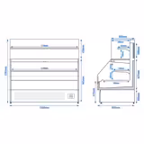 Kylmonter Helsinki - 1500x800x1395 mm - 251 l - Färg Svart - med 2 glasdörrar - Servicemodell - Fläktkyla