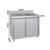 Spülschrank ECO - 1200x700mm - mit 1 Becken rechts