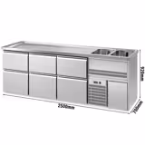 Biertheke Premium PLUS - 2500x700mm - 6 Schubladen