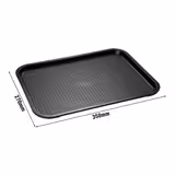 (6 stuks) Fastfood-dienblad FAST FOOD - Polypropyleen - 35x27cm - hoogte: 20mm - Zwart - antislip-oppervlak - geschikt voor vaatwasser