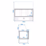 Saladette PREMIUM - 1368mm - 3 glazen deuren - met hoge glazen opzetstuk voor 4x GN 1/1