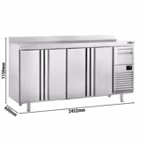 Frigorifero retrobanco PREMIUM PLUS - 2452x600mm - 690 L - 4 Porte, alzatina & battitore per caffè