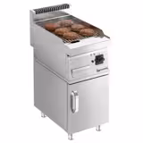 Fry Top Elettrico Professionale - 4,5 kW - Rigato - Superficie di cottura: 400x600mm - incl. base armadiata con 1 porte