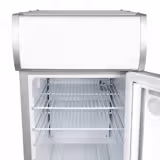 GASTRO-COOL | Werbekühlschrank mit Leuchthaube - 21 Liter - 1 Glastür - Silber - Innen: Weiß