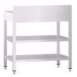 Stół  roboczy ze stali nierdzewnej PREMIUM - 600x700 mm - z półką dolną, panelem tylnym i półką pośrednią