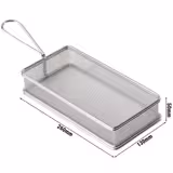 (6 Stück) Servier Frittierkorb - SNACKHOLDER - Edelstahl - 260x130mm - Silber