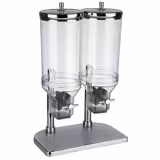 Graandispenser Duo - FRESH+EASY - 2 plastic bakken - 2x 4,5 liter - RVS voet