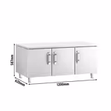 Paslanmaz Çelik Set Altı Dolap - 1200mm - 3 Kapı - 700 Seri Uyumlu