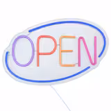 Led lichtbord - OPEN - dimbaar - Blauw - Bont - 420x60mm