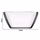 (4 pieces) Rectangular Glass Buffet Serving Bowl – 297 x 297 mm - Height 105 mm - Clear