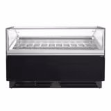Ice Cream Serve Over Counter | ADAM - 1700mm - Ventilated cooling - with LED lighting - for 18 x 5 litres Napoli pans or 12 x 7 litres - Black