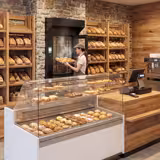 Roterende Bakkerij heteluchtoven met vochtinjectie - Touchscreen - 10x EN 600x400 - Zwart - incl. afzuigkap & rijskast