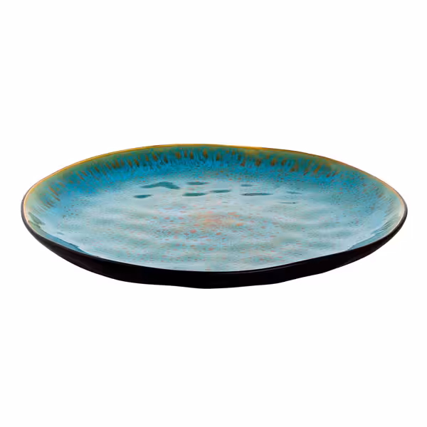 (4 sztuki) LOTUS – talerz – płaski – Ø 275 mm – turkusowo-czarny