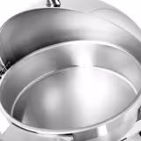 Chafing Dish / Podgrzewacz bufetowy na pastę - Okrągły - z pełną pokrywą Roll-Top - ze stelażem ze stali nierdzewnej - 8l
