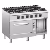 Gasherd - 45 kW - 6 Brenner - inkl. Gasbackofen Statisch und offener Unterbau - 6 kW